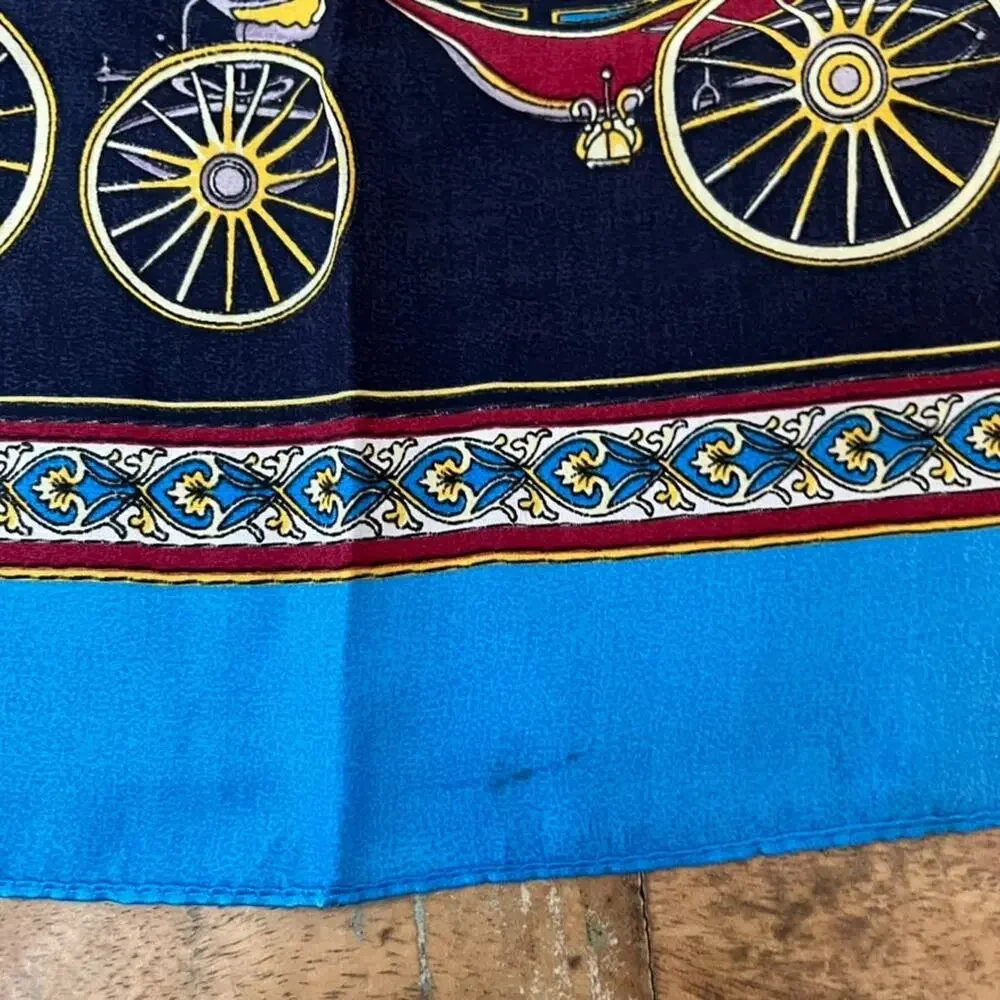 Small Silk Scarf Women's Fashion Carriages Equestrian Neckerchief Square